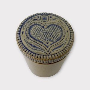 Folk Art Jar with Heart Lid Crock by Prestige Place